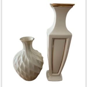2 LENOX Vases with gold trim